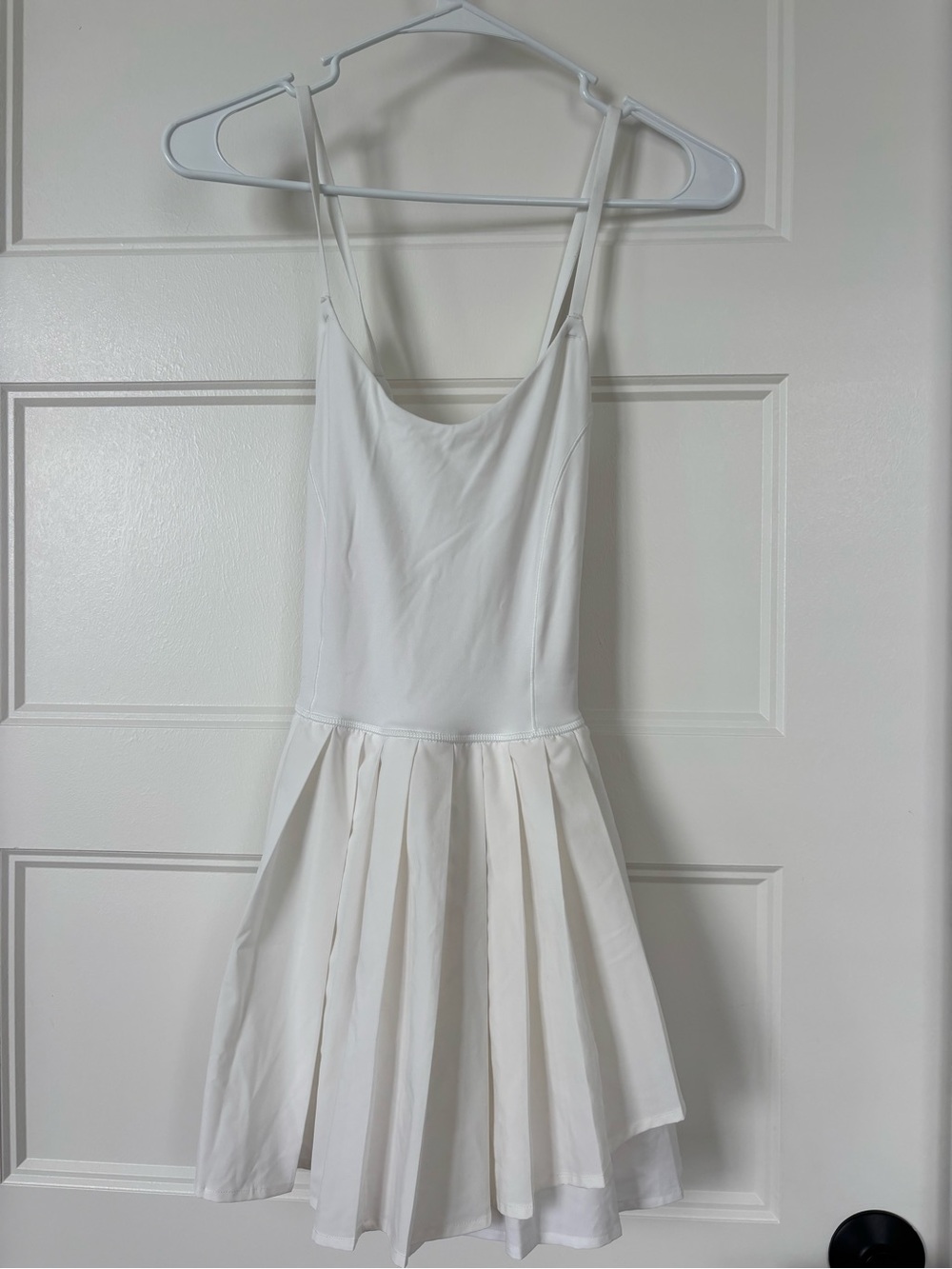 Aerie White Pleated Athletic Dress